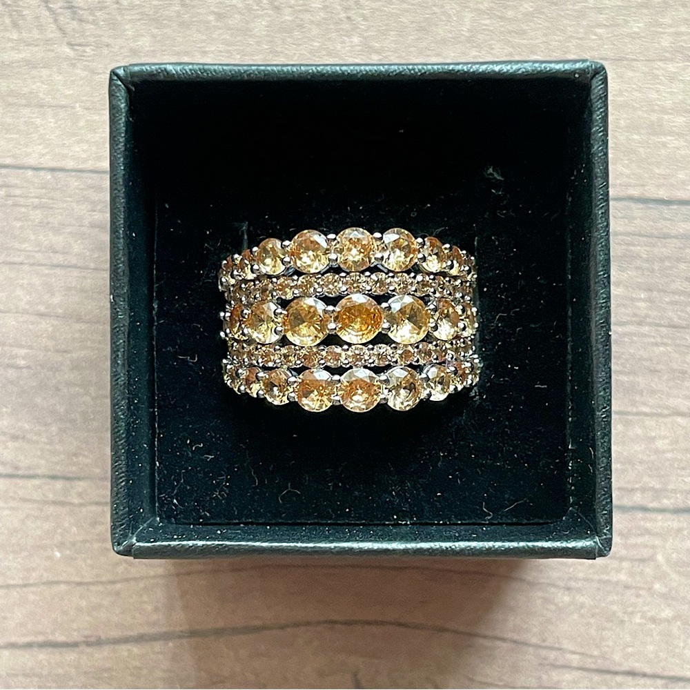 Bomb Party OG Ring “Lead the Way” with Smokey Topaz CZ and Rhodium Plating